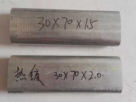 鍍鋅帶橢圓大棚管和熱鍍鋅橢圓大棚管圖片對(duì)比