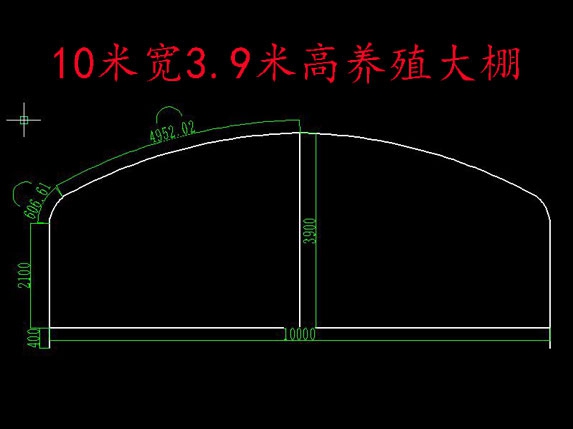 10米寬3.9米高養(yǎng)殖大棚圖片